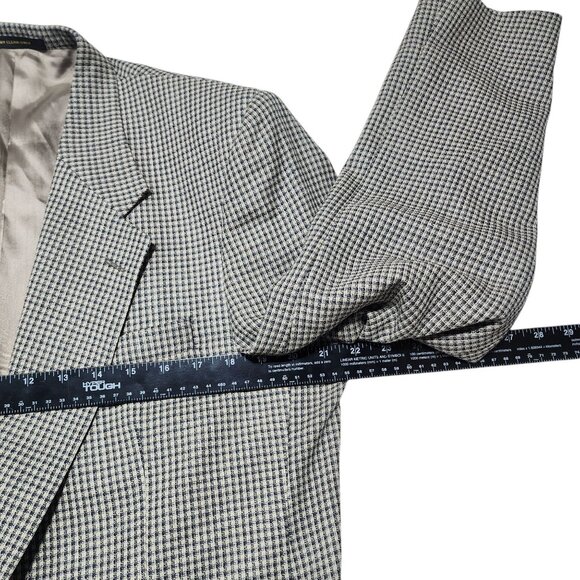 Monsieur Givenchy Mens Houndstooth Blazer Jacket Union Made Tan & Black Size L - Picture 9 of 14